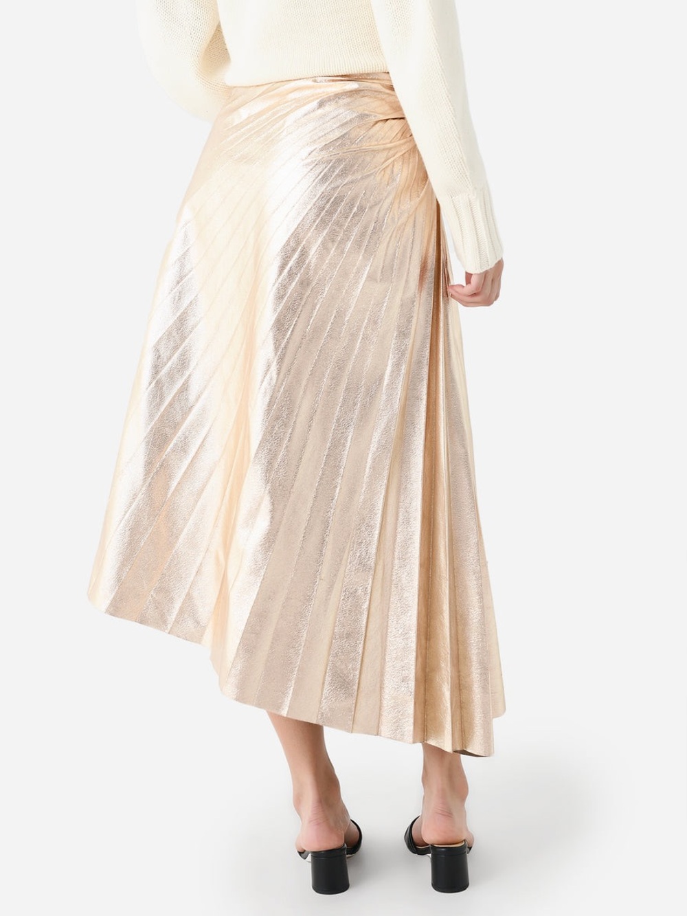 A.L.C. Metallic Gold Pleated Wrap Midi Skirt - 80% off MSRP!!! - Picture 4 of 4